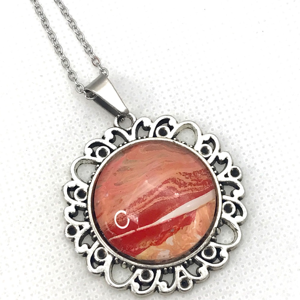 Necklace Handmade dome Pendant flower NSN